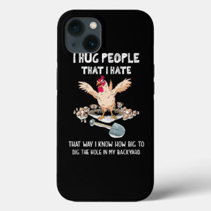 Sarcastic Introvert Crazy Chicken I Hug People Tha