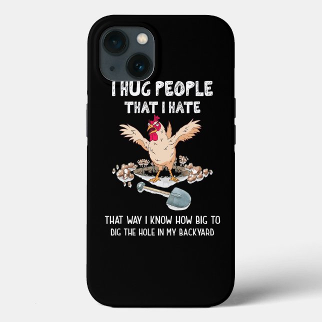 Sarcastic Introvert Crazy Chicken I Hug People Tha (Baksida)