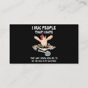 Sarcastic Introvert Crazy Chicken I Hug People Tha Visitkort