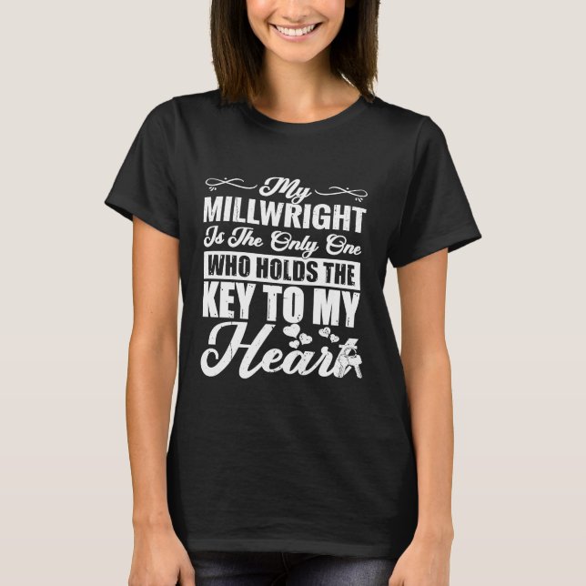 Sarcastic Jokes Millwright Girlkompis Wife 2 T Shirt (Framsida)