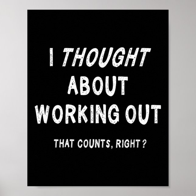 Sarcastic Lazy Workout Saying Funny Working Out Mo Poster (Framsidan)