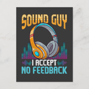Sarcastic Ljud Guy Headphone DJ Ljud Ingenjör Vykort