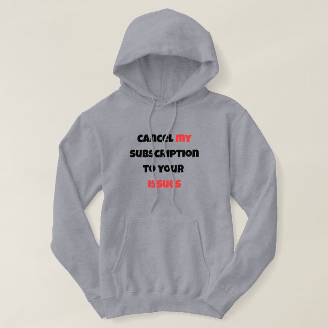 Sarcastic Minimalist Hoodie,Grey- Cancel My  Hoodie (Design framsida)
