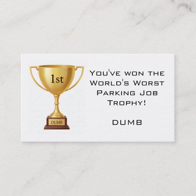 Sarcastic Parking Trophy Visitkort (Framsida)