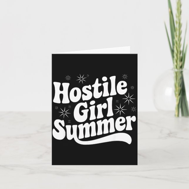 Sarcastic Quote Retro Saying Hostile Girl Summer B Kort (Framsida)
