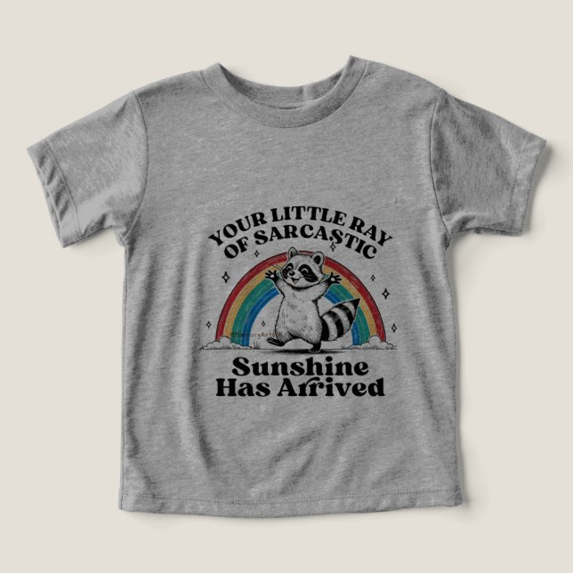 Sarcastic Raccoon Rainbow T Shirt (Design Framsida)