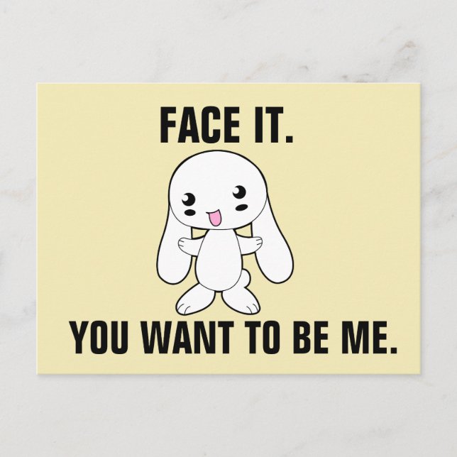 SARCASTIC RUDE FUNNY BUNNY POSTCARDS VYKORT (Framsida)