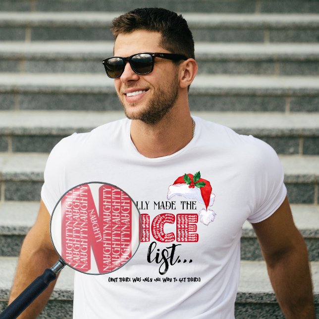 Sarcastic Santa Naughty List T Shirt (Sarcastic Naughty List T Shirt for Him Men Boyfriend Husband Coworker)