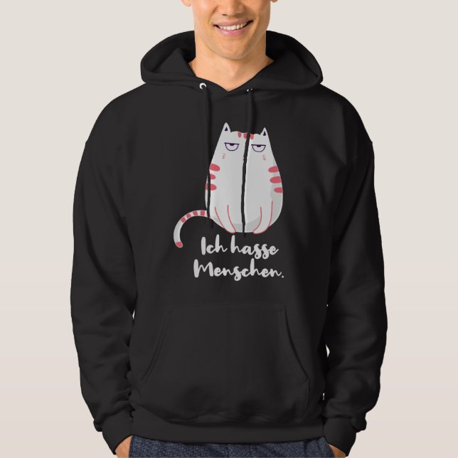 Sarcastic Saying Women s  Idea Ich hasse Menschen Hoodie (Framsida)