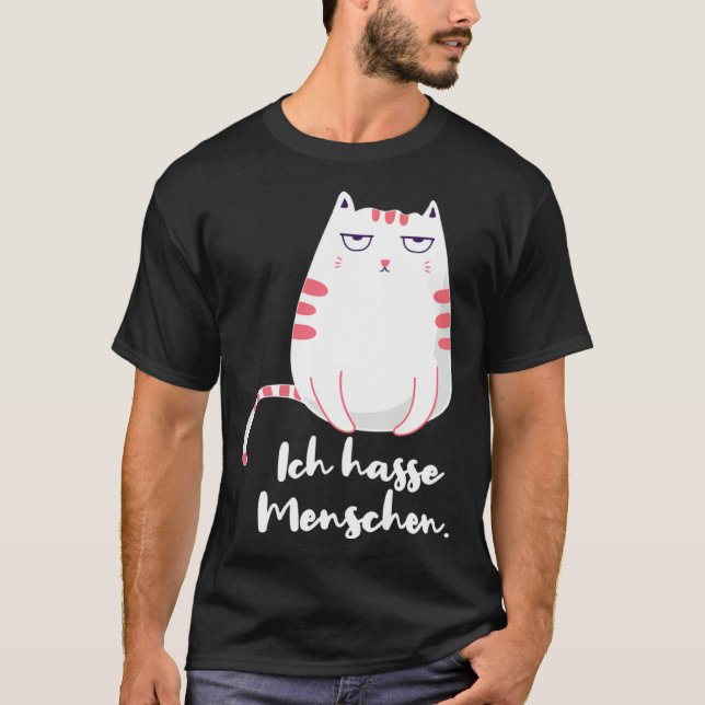 Sarcastic Saying Women s  Idea Ich hasse Menschen T Shirt (Framsida)