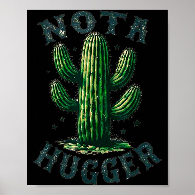 Sarcastic Sayings Cactus Not A Hugger No Hug Meme  Poster (Framsidan)