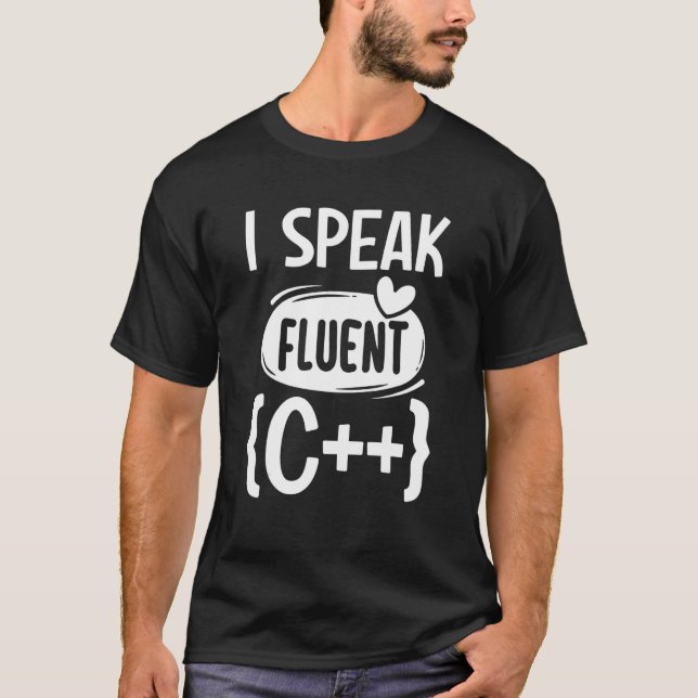 Sarcastic Speak C++ Programmer Developer T Shirt (Framsida)