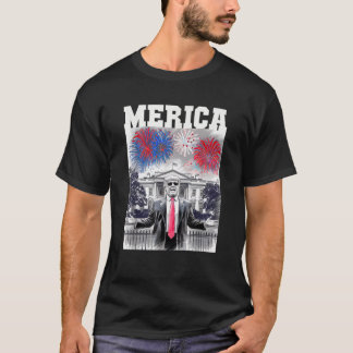 Sarcastic TRUMP 4:e juli MERICA FIREWORKS Patri T Shirt