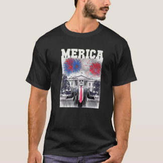 Sarcastic TRUMP 4:e juli MERICA FIREWORKS Patri T Shirt