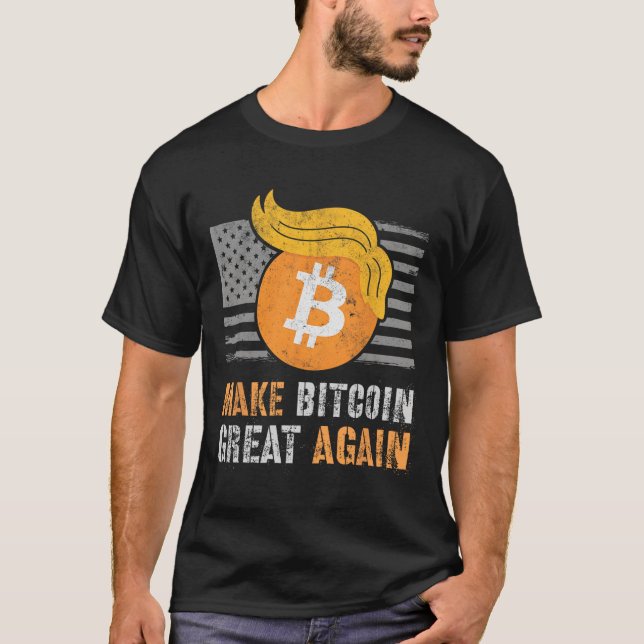 Sarcastic Trump Gör Bitcoin Underbar igen Humor Re T Shirt (Framsida)