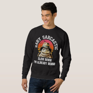 Sarcastic Turtle Retro Sunset Graphic Lång Ärmad Tröja