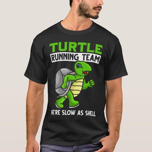 Sarcastic Turtle Slow Running Marathon Team T Shirt (Framsida)
