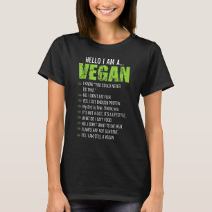 Sarcastic Vegetarian Hej Jag är Vegan T Shirt