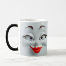 Sarcastic Women Face with Red Lips Magisk Mugg