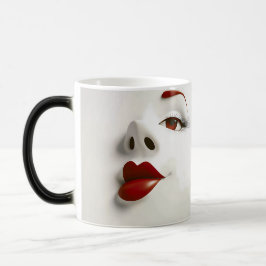 Sarcastic Women Face with Red Lips Magisk Mugg