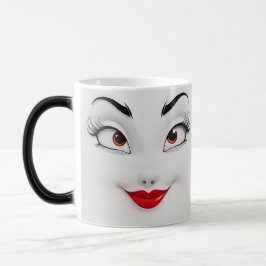 Sarcastic Women Face with Red Lips Magisk Mugg