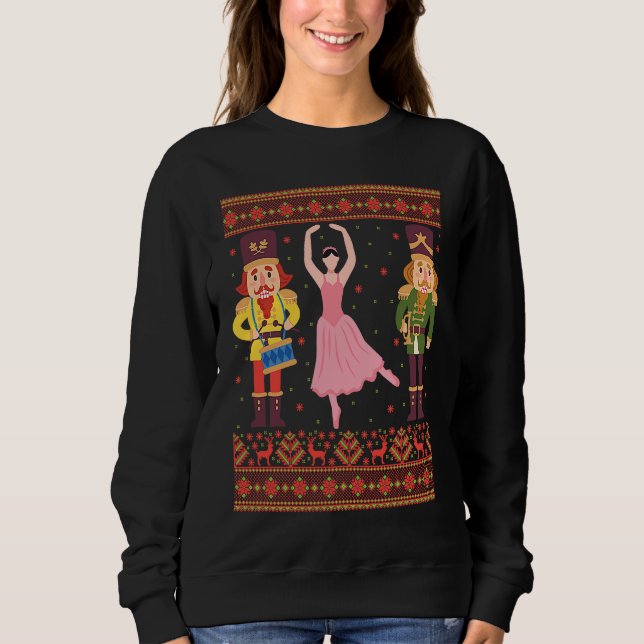 Sarcastic Xmas Nutcracker Ugly Christmas Sweater T Shirt (Framsida)