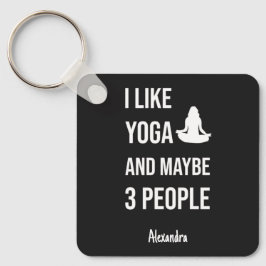 Sarcastic Yoga Key Chain For Women Funny Quote Nyckelring