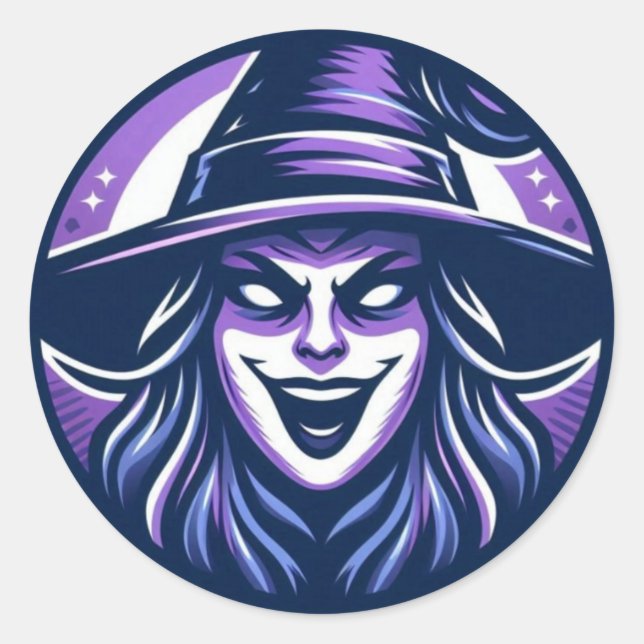 SarcasticWitchFace  Runt Klistermärke (Framsida)