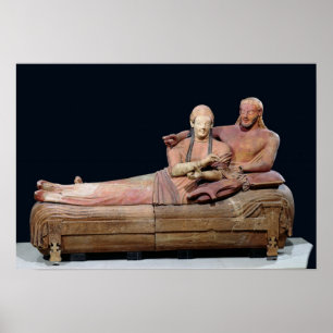 Sarcofagus från ett gift par, 525-500 BC Poster