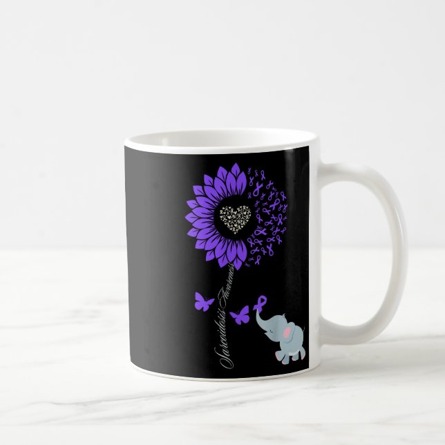 Sarcoidos Awareness Solros Elephant Butterfly Kaffemugg (Höger)