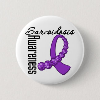Sarcoidosis Awareness Gemstone Ribbon Knapp