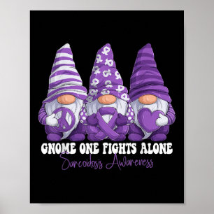 Sarcoidosis Awareness Month Lila Ribbon Gnomies Poster