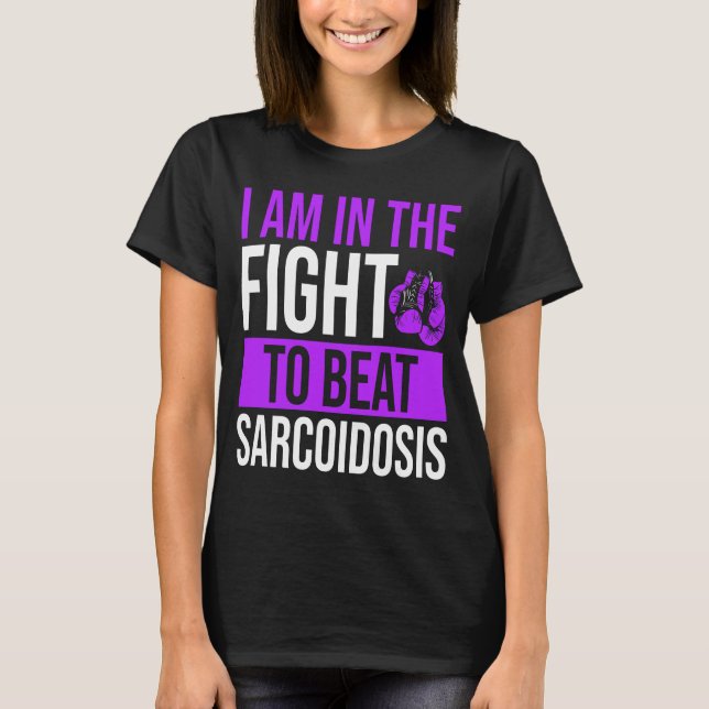 Sarcoidosis Awareness Ribbon Beat Disease Warrior T Shirt (Framsida)