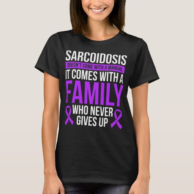 Sarcoidosis Awareness Ribbon Fighter Warrior T Shirt (Framsida)