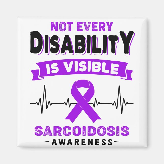 Sarcoidosis Awareness Ribbon Support Gifts Magnet (Framsidan)