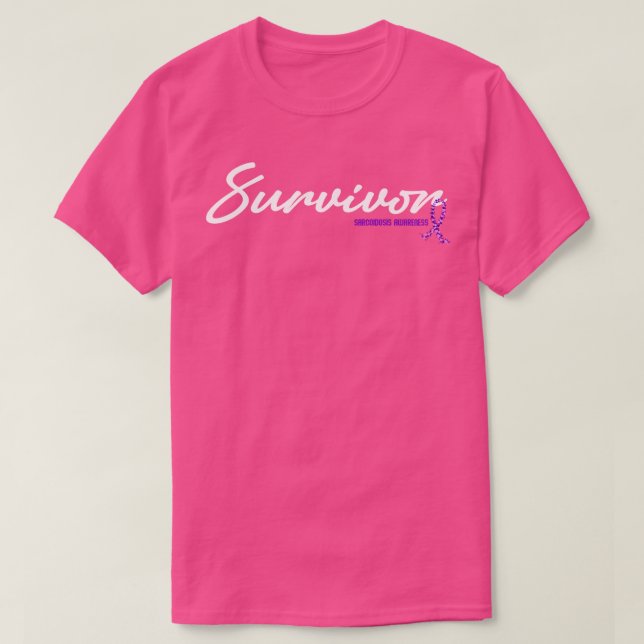 Sarcoidosis Awareness Survivor Glitter Ribbon Hope T Shirt (Design framsida)