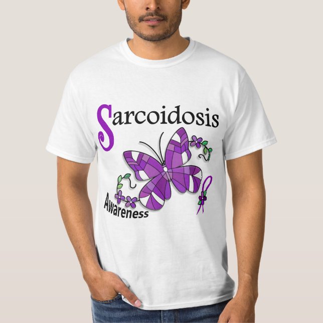 Sarcoidosis för målat glassfjäril 2 t-shirt (Framsida)