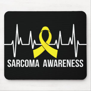Sarcoma Awareness - Gult Ribbon Heartslag Musmatta