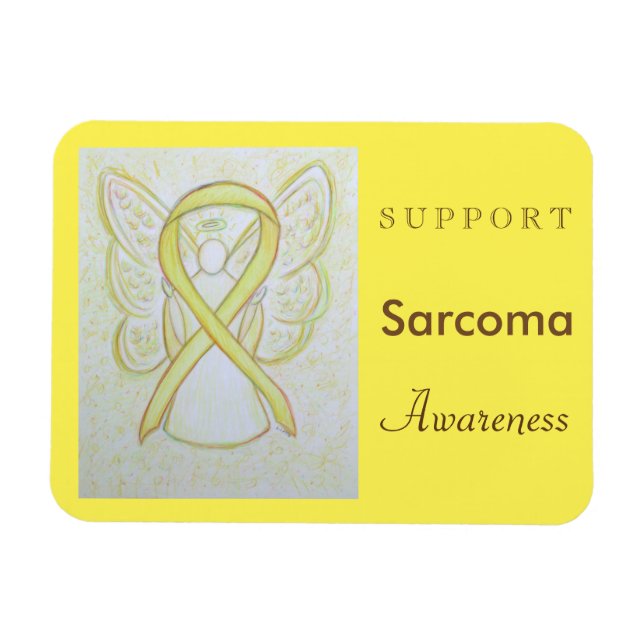 Sarcoma Awareness Ribbon Angel Anpassningsbar Magn Magnet (Horisontell)