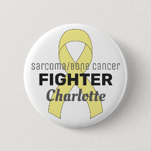 Sarcoma/Bone Cancer Ribbon White Button Knapp