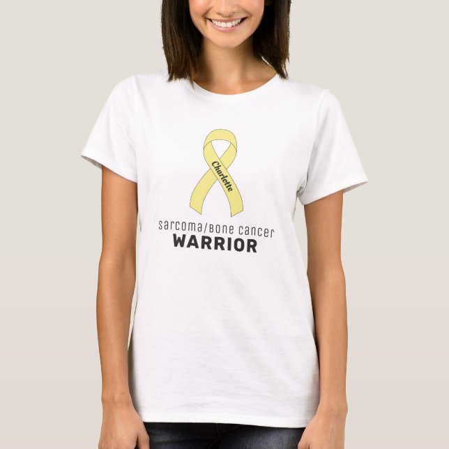 Sarcoma/Bone Cancer Ribbon White T-Shirt (Framsida)