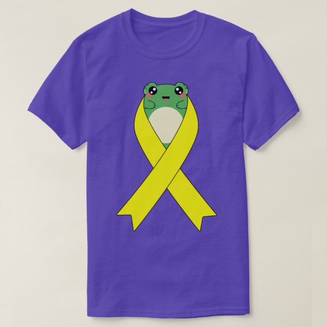 Sarcoma Cancer Awareness Kawaii Frog Gult Ribbon T Shirt (Design framsida)
