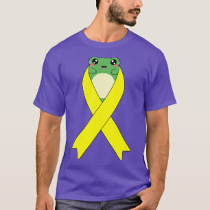 Sarcoma Cancer Awareness Kawaii Frog Gult Ribbon T Shirt