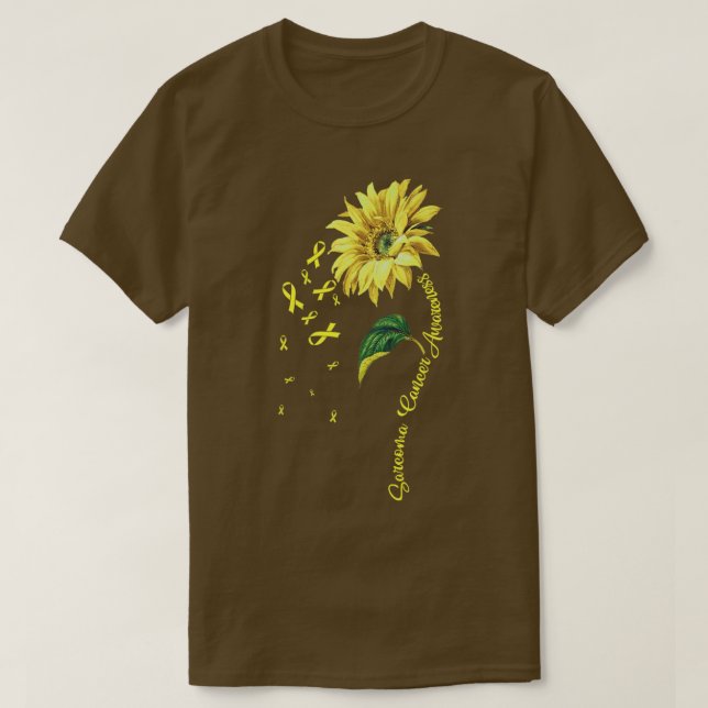 Sarcoma Cancer Awareness Sunflower Premium T-Shirt (Design framsida)