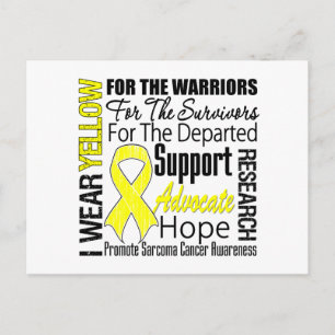 Sarcoma Cancer I Bära Gult Ribbon TRIBUTE Vykort
