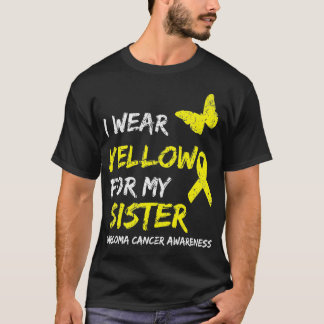 Sarcoma Cancer Ribbon I Bära Gult för min syster1 T Shirt