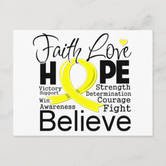 Sarcoma Cancer Typografiska Faith Kärlek Hope Vykort