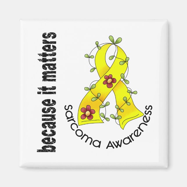 SARCOMA Flower Ribbon 3 Magnet (Framsidan)