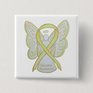 Sarcoma Gult Awareness Ribbon Angel Pin Knapp