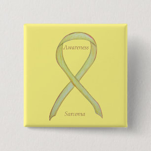 Sarcoma Gult Awareness Ribbon Anpassningsbar Pin Knapp